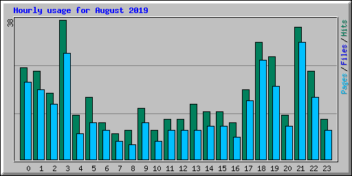 Hourly usage for August 2019