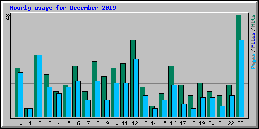 Hourly usage for December 2019